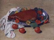 Felix Vallotton, Still life with Ham and Tomatoes